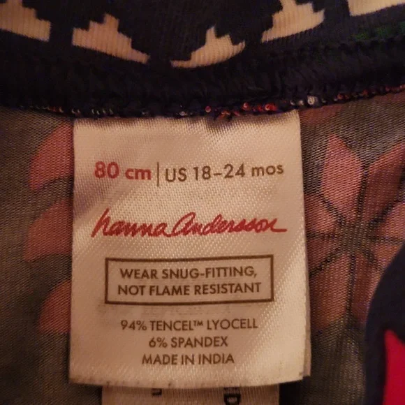 Hanna Andersson Red and Navy Kids One Piece 12-18 Months - Picture 2 of 6